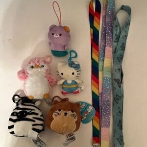 MISC lanyard & Squishmallow keychain bundle